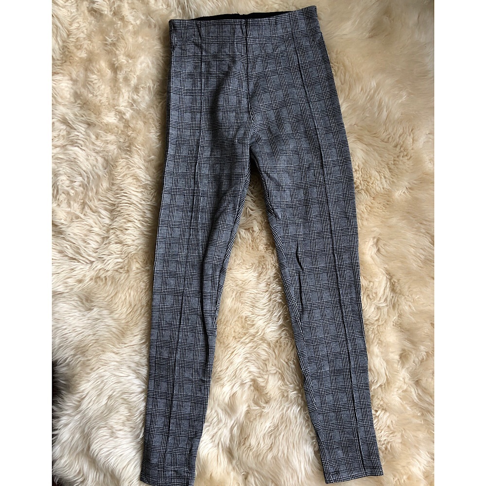 Zara plaid structured leggings